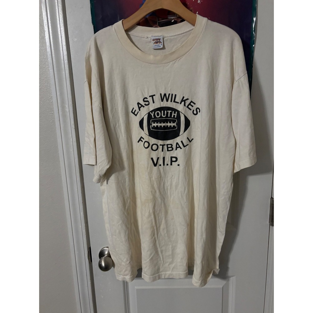 Vintage Crazy Shirts Hawaii East Wilkes Youth Football VIP T-Shirt XL Cream 90s
